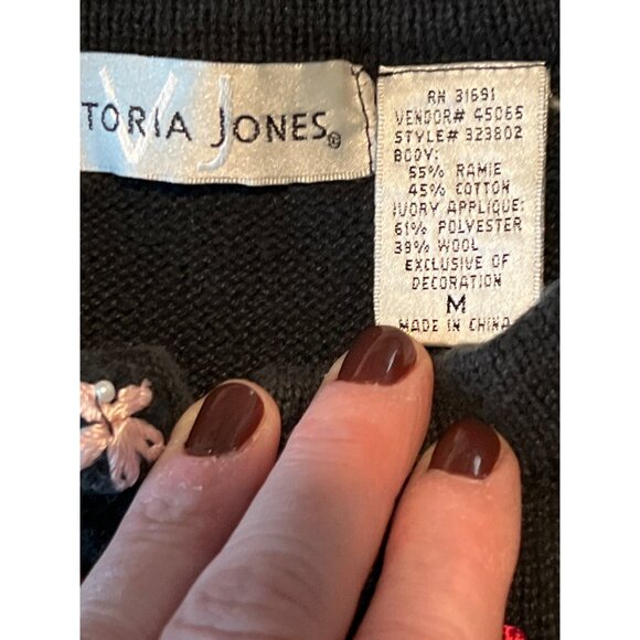 Vintage Victoria Jones Holiday Cardigan  M Ugly Christmas Sweater bell sleeves - Picture 3 of 7